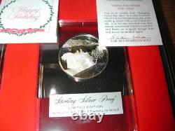 1984 Franklin Mint Holiday. 925 Silver Medal set of 4 Peace Three Kings-Tre