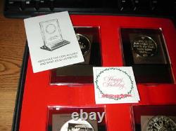 1984 Franklin Mint Holiday. 925 Silver Medal set of 4 Peace Three Kings-Tre