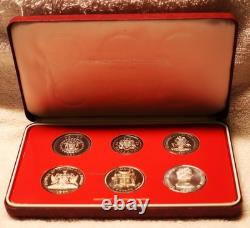 1984 Franklin Mint Silver Caribbean 6 Coin Proof Set with COA