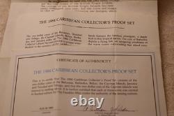 1984 Franklin Mint Silver Caribbean 6 Coin Proof Set with COA