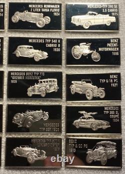 1985 Franklin Mint Mercedes-Benz Sterling Silver Proof Ingot Set of 25 RARE