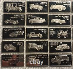 1985 Franklin Mint Mercedes-Benz Sterling Silver Proof Ingot Set of 25 RARE