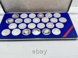 1985 Franklin Mint The Treasure Coins of the Caribbean Proof Set of 25 Sterling