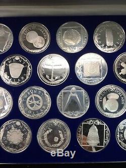 1985 Franklin Mint Treasure Coins Of The Caribbean 25-coin Set Sterling Silver