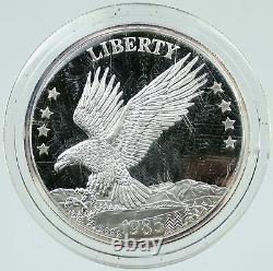 1985 US USA STATES OF THE UNION TR Double Eagle Old Proof Silver Medal i117262