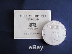 1986 Franklin Mint Masterpieces of Rodin Gates of Hell 10 oz. 999 Medal E5745