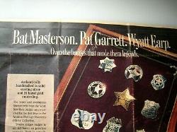 1987 Franklin Mint Sterling Silver Badges OLD WEST Lawmen Set WOOD CASE