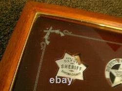 1987 Franklin Mint Sterling Silver Badges OLD WEST Lawmen Set WOOD CASE