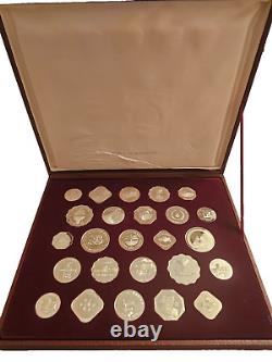 1988 Franklin Mint Silver Gaming Coins of the World's Great Casinos Red Set Rare