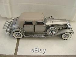 1989 Franklin Mint 124 1933 Duesenberg 20 Grand SJ Silver diecast Metal car