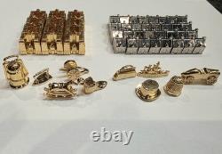 1991 Franklin Mint Monopoly Collector's Ed. Silver Houses Gold Hotels Set Of 54