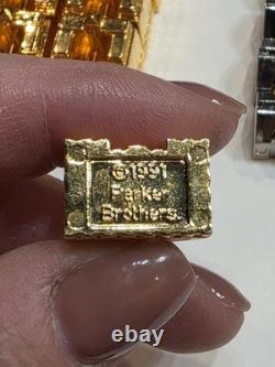 1991 Franklin Mint Monopoly Collector's Ed. Silver Houses Gold Hotels Set Of 54