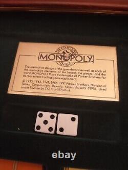 1991 Franklin Mint Monopoly Collectors Edition Wood Board Game Read Description