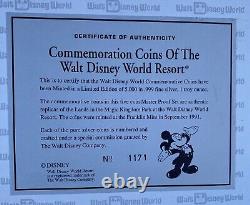 1991 Franklin Mint Walt Disney World Master Proof Set Of 5.999 1 OZ Silver Rnds