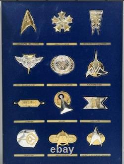 1992 Franklin Mint Star Trek Insignia Badges. 925 Silver/24k Gold