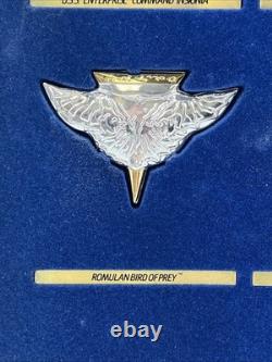 1992 Franklin Mint Star Trek Insignia Badges. 925 Silver/24k Gold