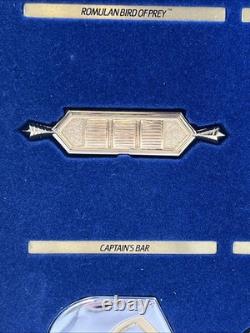 1992 Franklin Mint Star Trek Insignia Badges. 925 Silver/24k Gold
