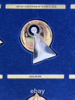 1992 Franklin Mint Star Trek Insignia Badges. 925 Silver/24k Gold