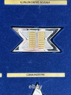 1992 Franklin Mint Star Trek Insignia Badges. 925 Silver/24k Gold