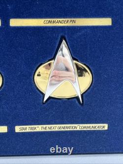 1992 Franklin Mint Star Trek Insignia Badges. 925 Silver/24k Gold