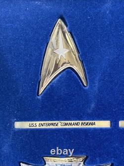 1992 Franklin Mint Star Trek Insignia Badges. 925 Silver/24k Gold