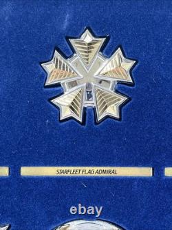 1992 Franklin Mint Star Trek Insignia Badges. 925 Silver/24k Gold