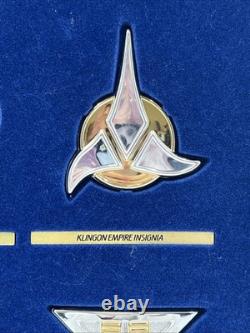 1992 Franklin Mint Star Trek Insignia Badges. 925 Silver/24k Gold