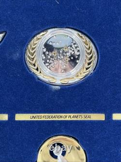 1992 Franklin Mint Star Trek Insignia Badges. 925 Silver/24k Gold