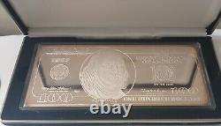 1997 $100 Franklin 4 oz. 999 Silver QUARTER POUND TROY SILVER! COA VIEW