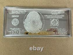 1997.999 4 Troy OZ FINE SILVER PROOF BAR Washington Mint Franklin $100