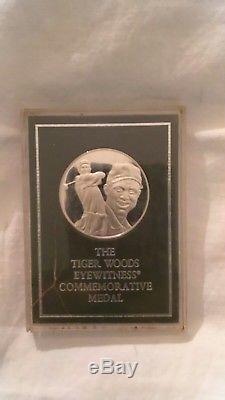 1997 Franklin Mint Tiger Woods Masters Golf Augusta Commemorative Silver Medal
