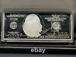 1998 Washington Mint Franklin $100 Dollar Silver Proof 4oz Bar