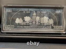 1998 Washington Mint Franklin $100 Dollar Silver Proof 4oz Bar