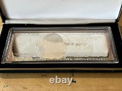 1999 Franklin Mint 4oz Silver $100 Franklin Note with Cert. Of Authentication