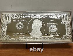 1999 Set $1- $100 Franklin Mint Currency SILVER BAR -7 Bars 4ozt each