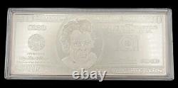 1999 Silver Jackson $20 Federal Reserve Note 4oz. 999 Fine Silver Proof With Case