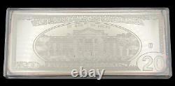 1999 Silver Jackson $20 Federal Reserve Note 4oz. 999 Fine Silver Proof With Case