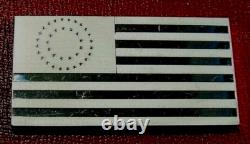 19th. U. S. Flag-37 Stars Art Bar- Franklin Mint 3.02 Troy oz. 925 Silver Proof