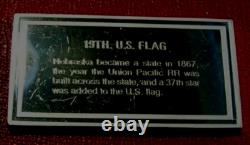 19th. U. S. Flag-37 Stars Art Bar- Franklin Mint 3.02 Troy oz. 925 Silver Proof