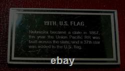 19th. U. S. Flag-37 Stars Art Bar- Franklin Mint 3.02 Troy oz. 925 Silver Proof