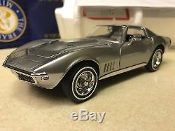 1/24 Franklin Mint Silver 1968 Corvette 427 Ttops Sport Coupe B11E042 #1,901