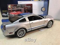 1/24 Franklin Mint Silver Blue Stripes 2008 Shelby Mustang GT 500KR B11E906 #164