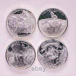 1 lot, 92.5% Silver, 4 Troy Ounces total, Sterling Silver Proof Medals