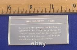 1st Ed Proof Franklin Mint Locomotive 2 oz Silver Bar The Rocket 1829 @melt