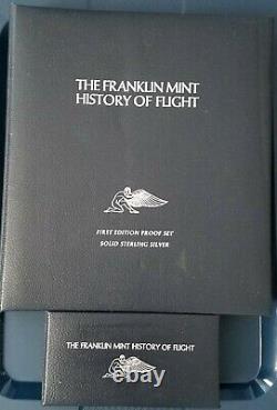 1st Edt. Franklin Mint-History of Flight. 925 Sterling Silver Cameo-Proof Rounds