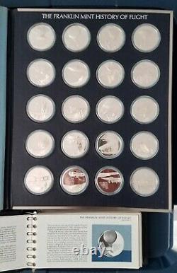 1st Edt. Franklin Mint-History of Flight. 925 Sterling Silver Cameo-Proof Rounds