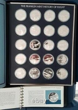 1st Edt. Franklin Mint-History of Flight. 925 Sterling Silver Cameo-Proof Rounds