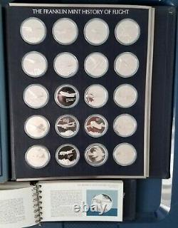 1st Edt. Franklin Mint-History of Flight. 925 Sterling Silver Cameo-Proof Rounds