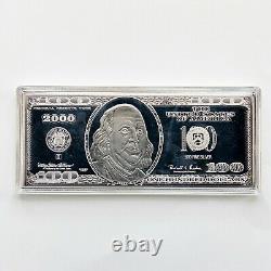2000 $100 Franklin Proof Bar in Box with COA 4 TROY OZ. 999 Fine Silver
