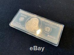 2000 BENJAMIN FRANKLIN $100 DOLLAR BILL 4 OUNCES / 123 Gram. 999 FINE SILVER BAR